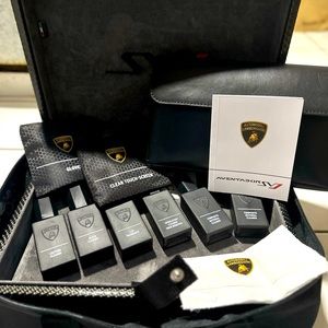 Authentic Lamborghini Aventador SVJ welcome detail kit and watch case.